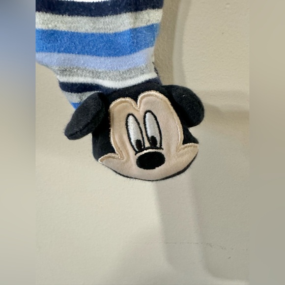 Disney Baby | Blue Striped Mickey Footed Sleeper | Size 0-3 Months - Picture 3 of 5